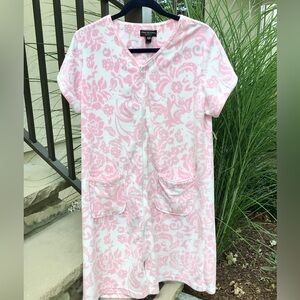 Miss Elaine Relax Micro Terry Robe Short Zip Front Short Sleeve